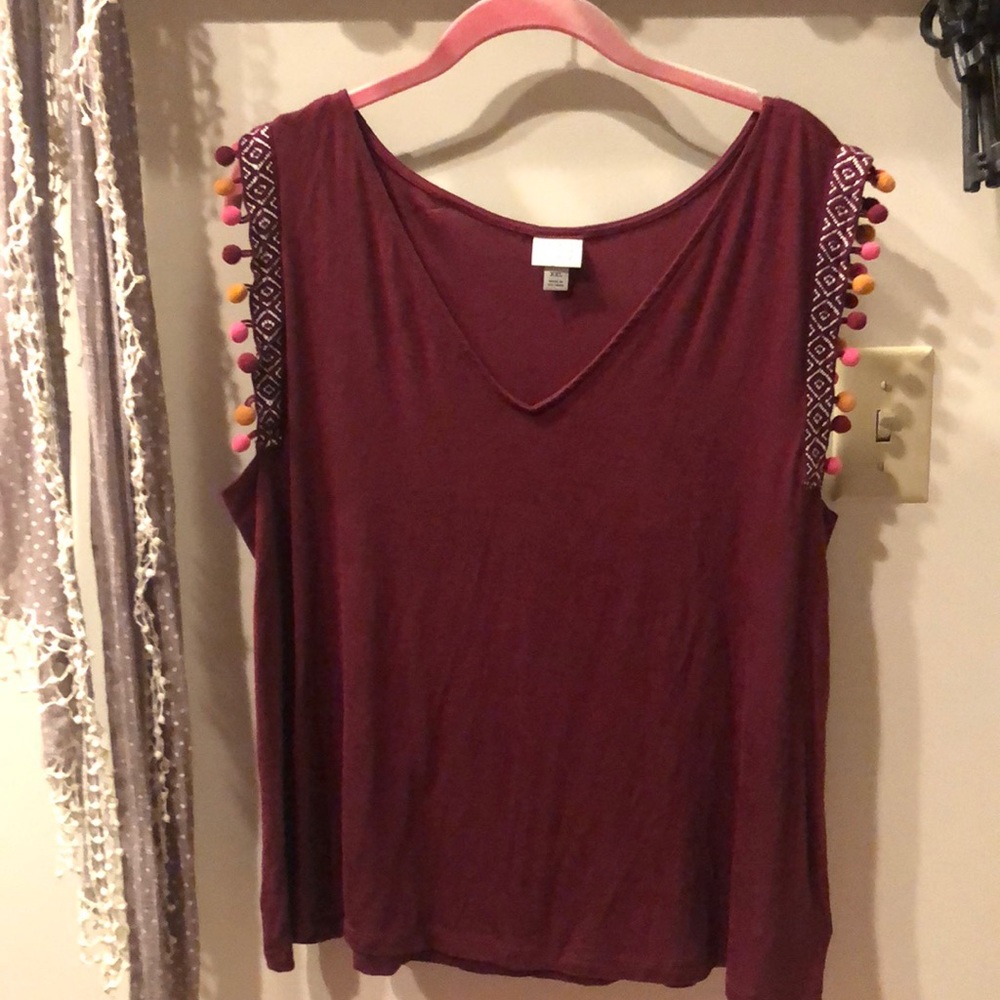 Sleeveless pom pom tank- size xxl